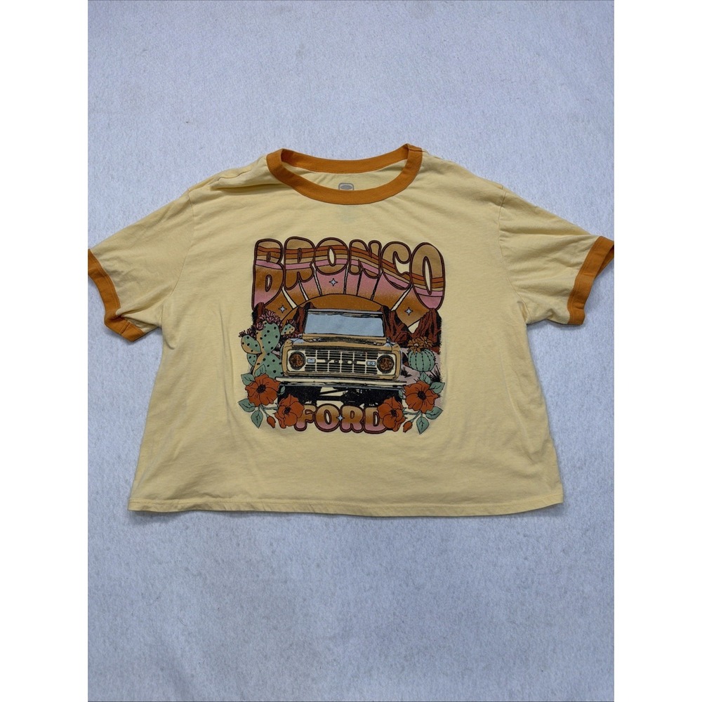 Ford Bronco 1970's Style Cropped Ringer T-shirt Women's 3XL Classic Auto Truck